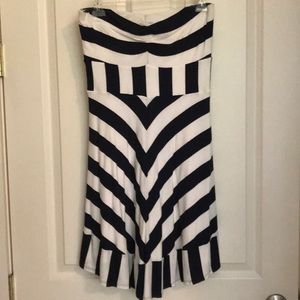 Cute navy and white Ella Moss strapless knit dress